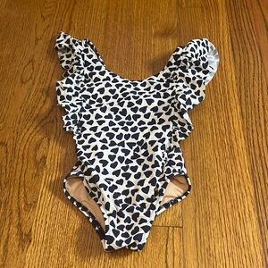 Crewcuts Girl’s Heart Ruffle One Piece Size XS 4-5